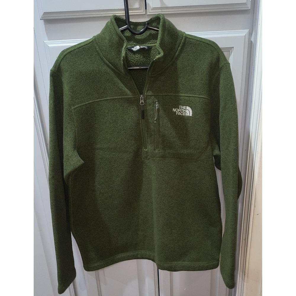 The North Face Mens Gordon Lyons 1/4 Zip Fleece Pullover Green Large